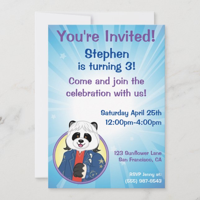 Amanda Panda Invitation (Front)