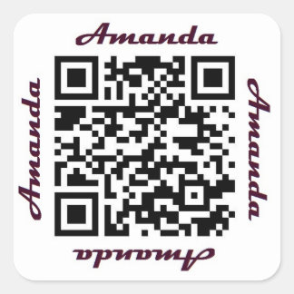 Amanda QR Code Personalised NAME Sticker