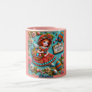 AMANDA ~ VINTAGE GIRL~ Very Sweet Two-Tone Coffee Mug
