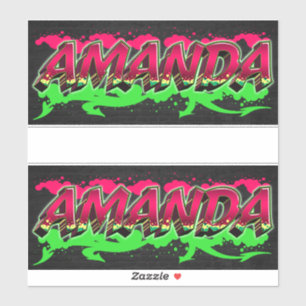 Amanda Vorname Name Graffiti Aufkleber Sticker