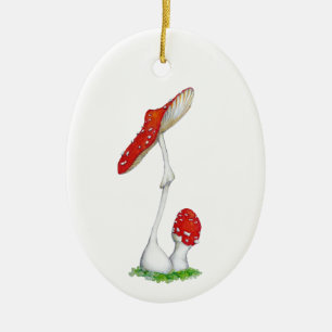 Amanita muscaria ceramic ornament