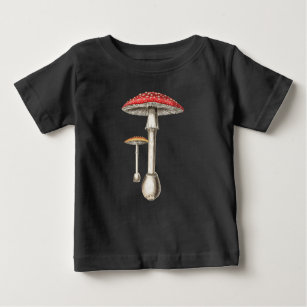 Amanita Muscaria Mushroom Botanical Nature Fungi Baby T-Shirt