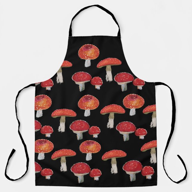 Amanita Muscaria, Mushrooms Pattern  Apron (Front)