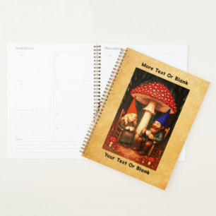 Amanita Mushroom and Gnomes Planner