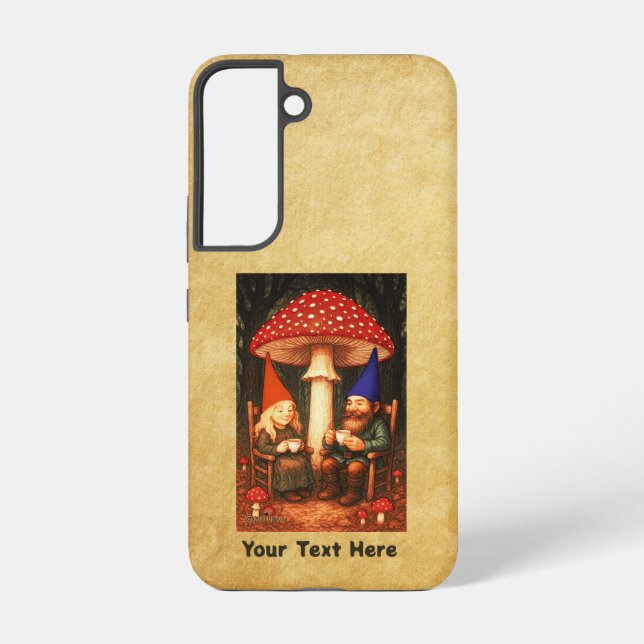 Amanita Mushroom and Gnomes Samsung Galaxy S22 Case (Back)