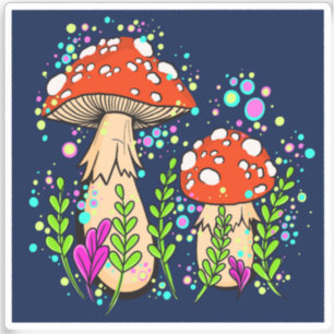 Amanita Mushrooms Vinyl Sticker