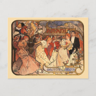 Amants, Alphonse Mucha Postcard