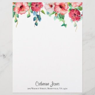 Amapola - Hibiscus Flower Custom Letterhead