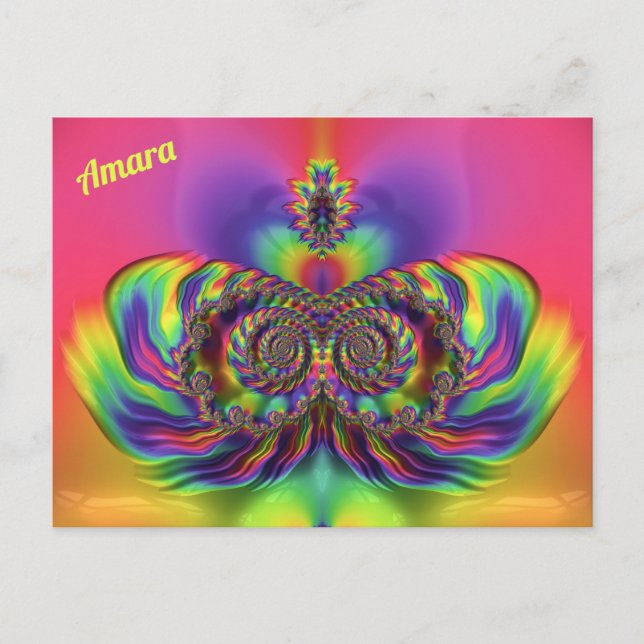 AMARA ~ 3D Design Pattern ~ Multi Colours ~  Postcard (Front)
