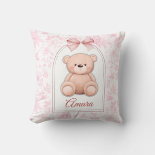 Amara   Custom Pink Teddy Bear Nursery Design  Cushion