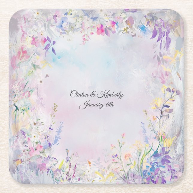 Amara Customisable Square Paper Coaster (Front)