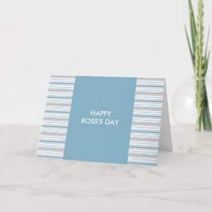 Amara Stripe Cornflower Happy Boss's Day Thank You Card