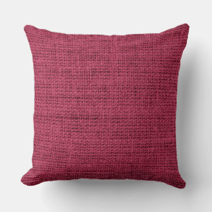 Amaranth deep purple burlap linen background cushion