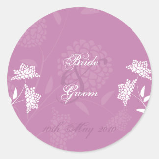 Amaranth Floral Wedding Sticker :: Pink
