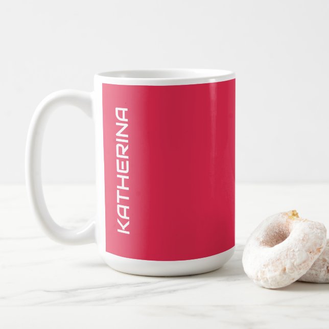 Amaranth Solid Colour | Classic Personalised  Coffee Mug (With Donut)