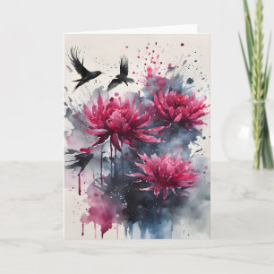 Amaranth - Watercolor flowers Card