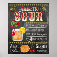 Amaretto Sour Chalkboard Recipe
