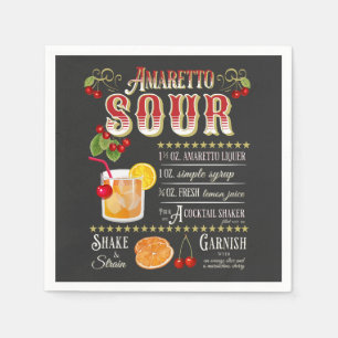 Amaretto Sour Recipe Napkin