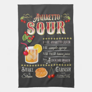 Amaretto Sour Recipe Tea Towel