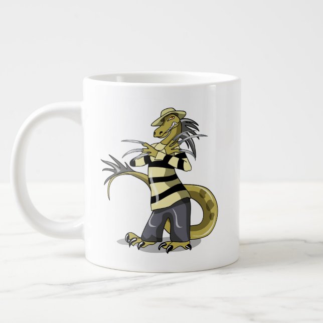 Amargasaurus Posing As Freddy Krueger. Large Coffee Mug (Left)
