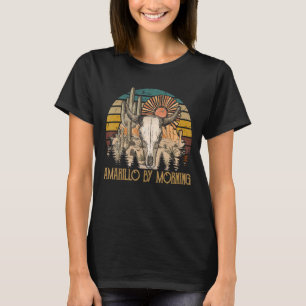 Amarillo By Morning Bull Skull Howdy Cute Cactus S T-Shirt
