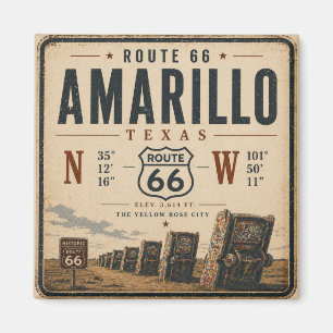 Amarillo Route 66 Coordinates Souvenir Magnet