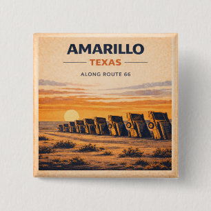 Amarillo Route 66 Retro Desert Keepsake Gift 15 Cm Square Badge