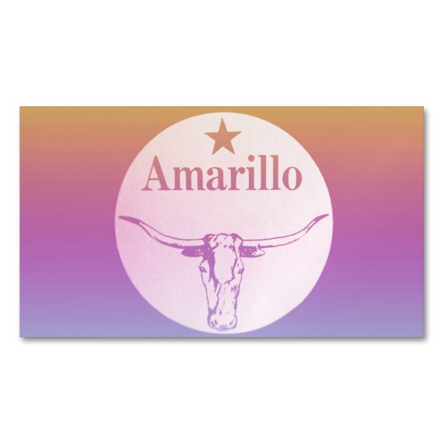 Amarillo Texas  Magnetic Business Card (Front)
