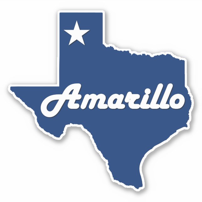 Amarillo, Texas Panhandle City State Map (Front)