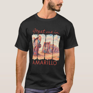 Amarillo Texas Travel Brushstroke Meet Me In Amari T-Shirt