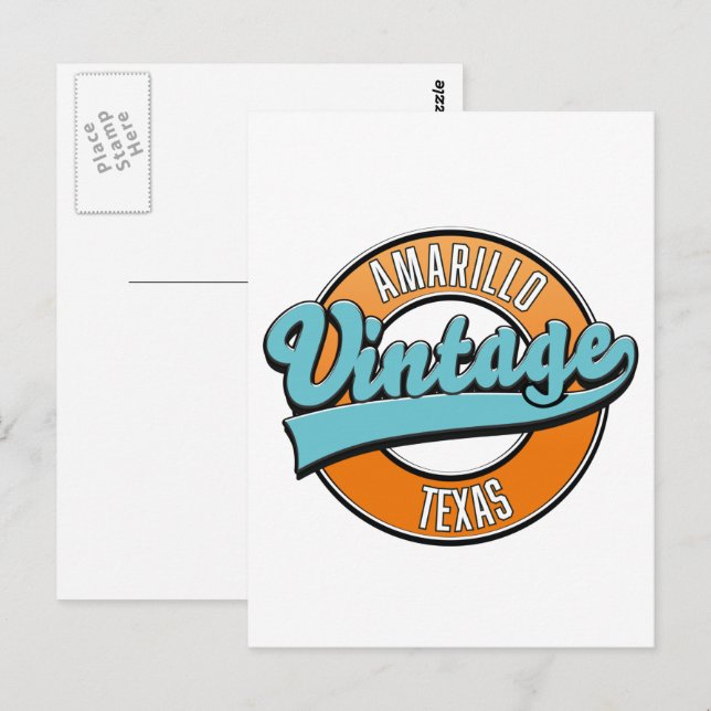 Amarillo Texas vintage logo Postcard (Front/Back)