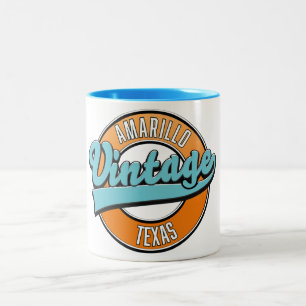 Amarillo Texas vintage logo Two-Tone Coffee Mug