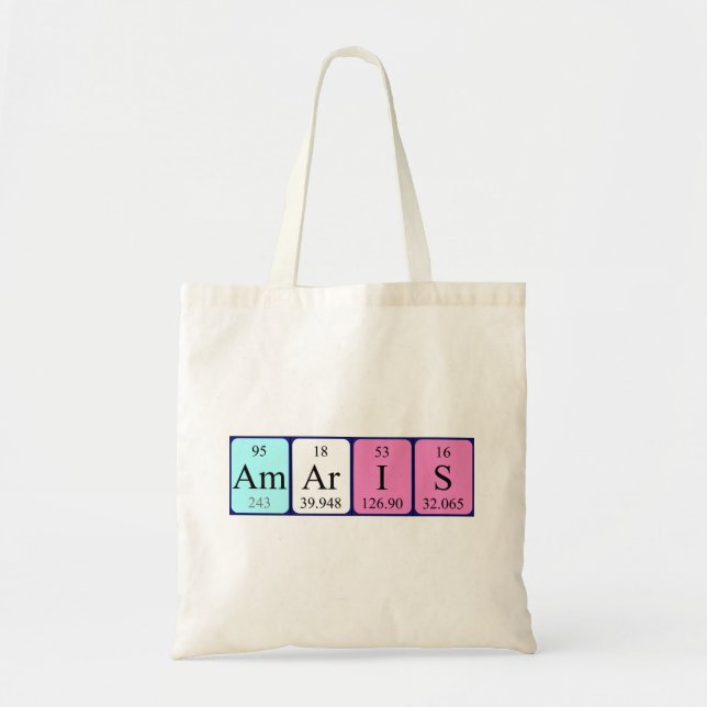 Amaris periodic table name tote bag (Front)