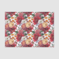 Amaryllis and Chrysanthemums Floral Pattern