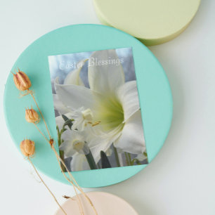 Amaryllis and Daffodils Religious Easter Holiday Card