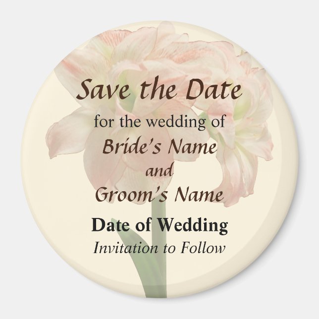 Amaryllis Aphrodite Save the Date Magnet (Front)