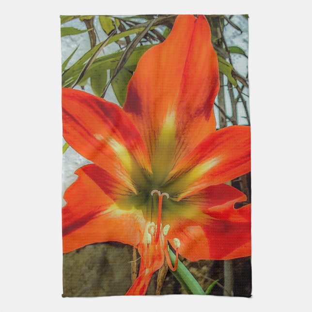 Amaryllis Closeup Kitchen Towels (Vertical)