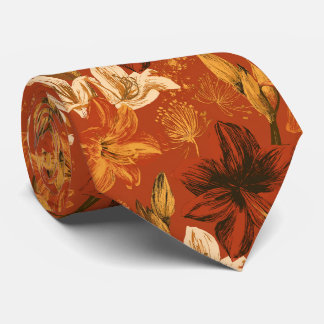 Amaryllis Floral Best Man Lakeside Wedding Tie