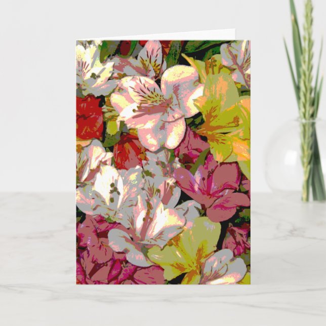 Amaryllis Floral Design Greeting Cards (Front)