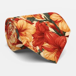 Amaryllis Floral Father Groomsmen  Corporate Tie