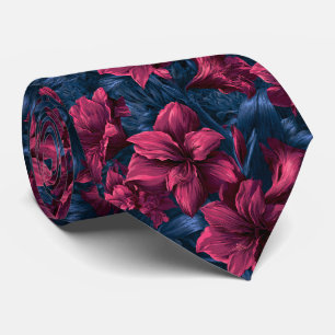 Amaryllis Floral Husband Tropical Wedding Tie