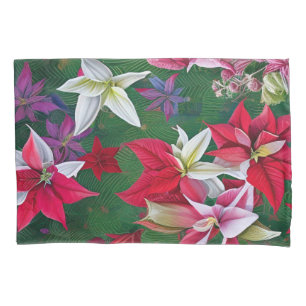 Amaryllis Flowers and pine Pillowcase