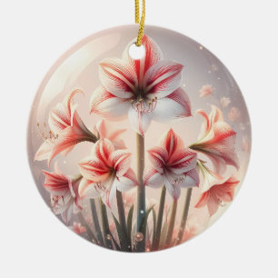 Amaryllis flowers ceramic ornament