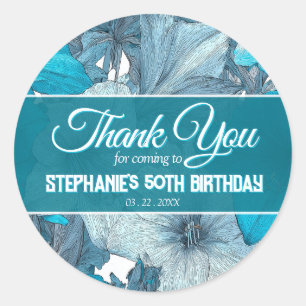 Amaryllis Garden Happy Birthday Feminine Classic Round Sticker