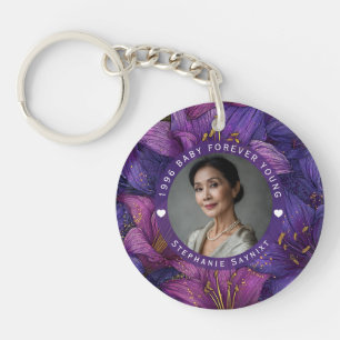 Amaryllis Inspired Forty Birthday Gift For Sister Key Ring