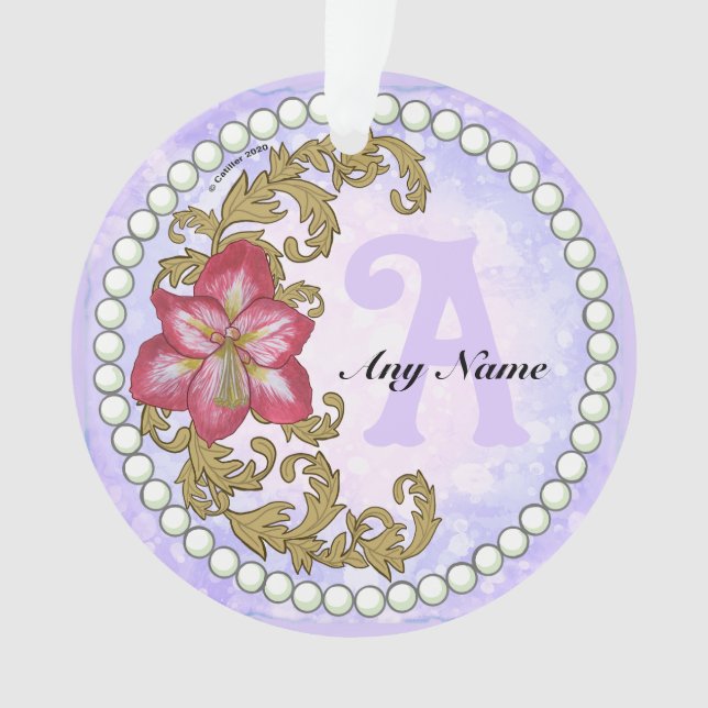 Amaryllis Monogram  Ornament (Front)
