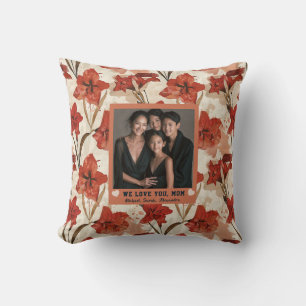 Amaryllis  Mother In Law Housewarming Botanical Cushion