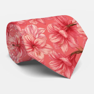 Amaryllis Pattern Groom Destination Wedding Tie
