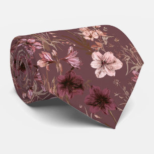 Amaryllis Pattern Menswear Countryside Wedding Tie