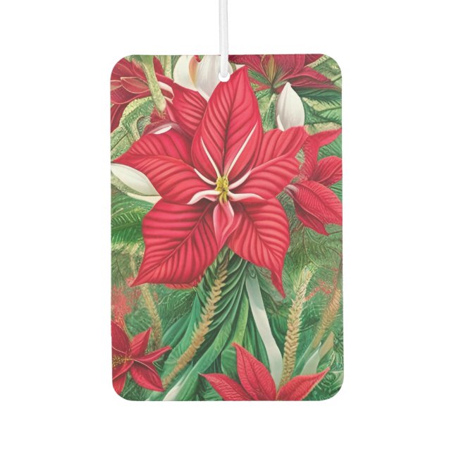 Amaryllis Poinsettia Hybrid AI Art  Car Air Freshener (Front)